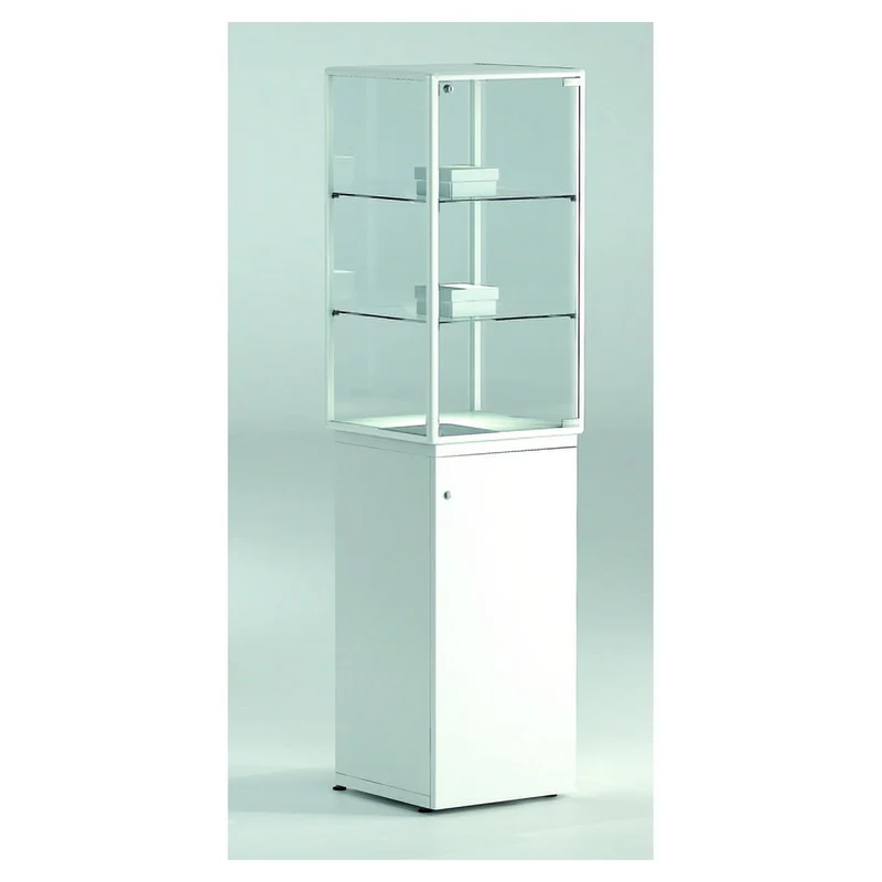 Casa Padrino Luxus Präsentationsvitrine 43 x 43 cm H. 177 cm - Ladeneinrichtung - Boutique Möbel - Made in Italy