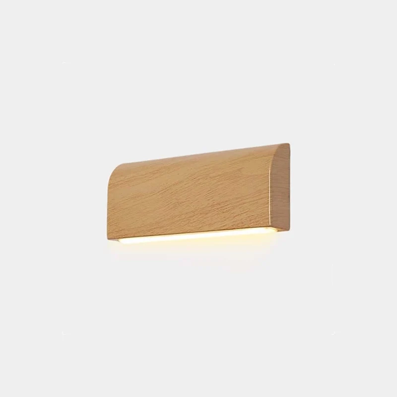 Wood Grain Rectangular Wall Light Minimalist LED