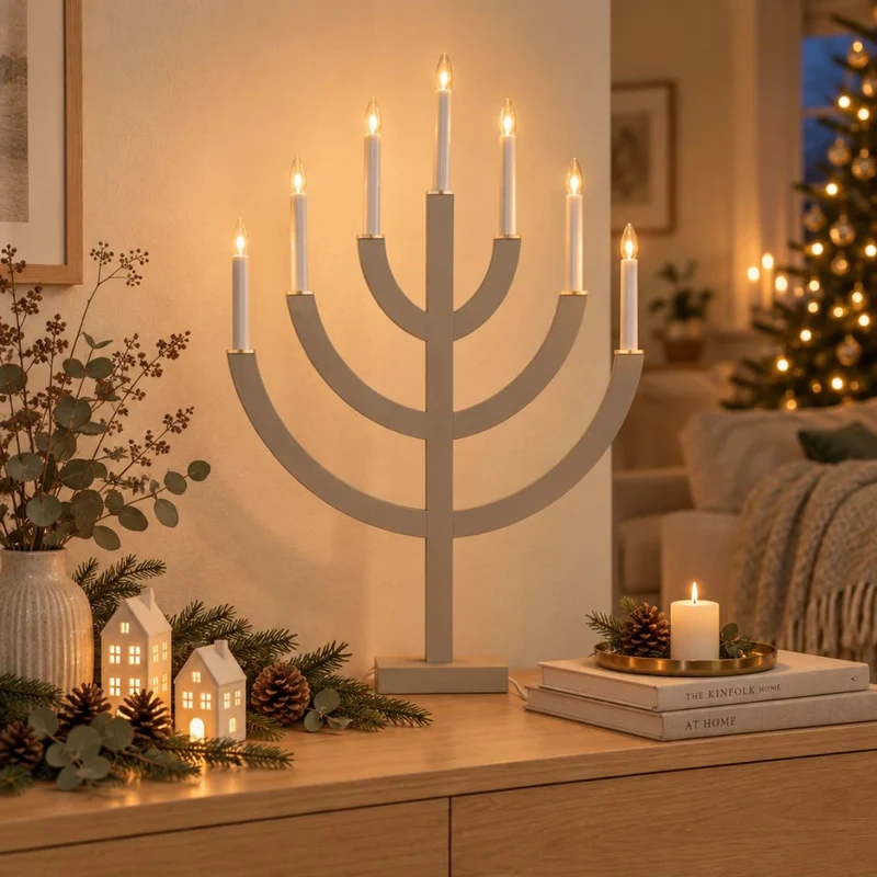 Fensterleuchter Weihnachten ANNO | 7-flammig, 71 cm