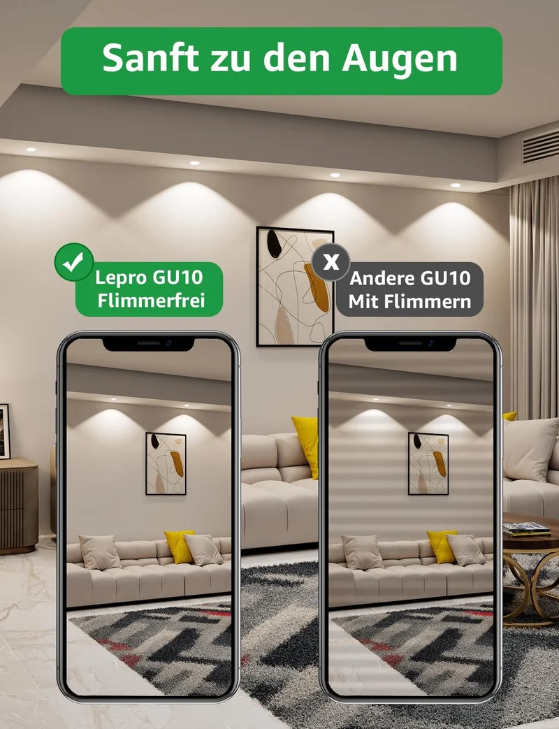 Lepro Energieklasse A GU10 LED Neutralwei? Lampe, 3.3W 4000K 590lm, Nicht Dimmbar Leuchtmittel, Energiesparendes GU 10 LED Spot, 100¡ã Abstrahlwinkel f¨¹r K¨¹che, Badezimmer, Arbeitsfl?che, 5 St¨¹ck