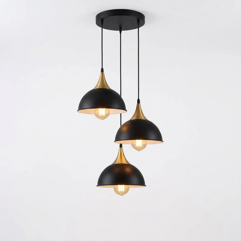 3-flammige Gutsherren Clusterleuchte – Vintage Industrie Pendellampe Loft | Ø21cm | E27 ~4169