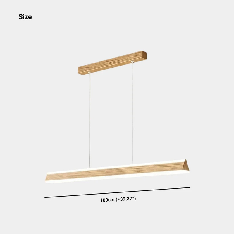 Linear Wood Grain Pendant Light Iron LED