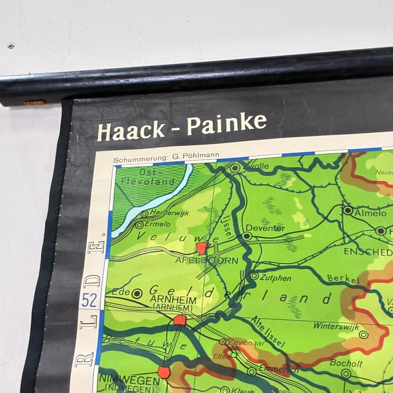 Vintage Schulkarte – Deutsche Mittelgebirge – Erdkunde Geografie Lehrtafel Haack Painke Rollbild Gebraucht
