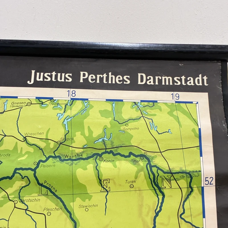 Vintage Schulkarte – Deutsche Mittelgebirge – Erdkunde Geografie Lehrtafel Haack Painke Rollbild Gebraucht