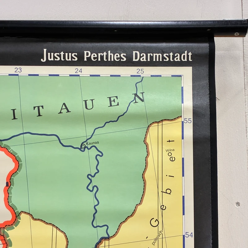 Vintage Schulkarte – Die Weimarer Republik – Geschichte Geografie Lehrtafel Justus Perthes Rollbild Gebraucht