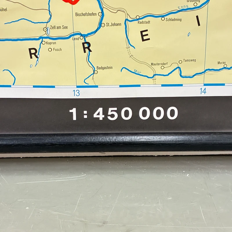 Vintage Schulkarte – Deutschland – Erdkunde Geografie Lehrtafel Justus Perthes Rollbild Gebraucht