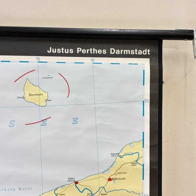 Vintage Schulkarte – Deutschland – Erdkunde Geografie Lehrtafel Justus Perthes Rollbild Gebraucht