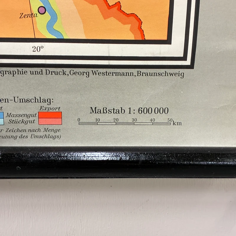 Vintage Schulkarte – Deutschland Wirtschaft – Erdkunde Geografie Lehrtafel Westermann Rollbild Gebraucht