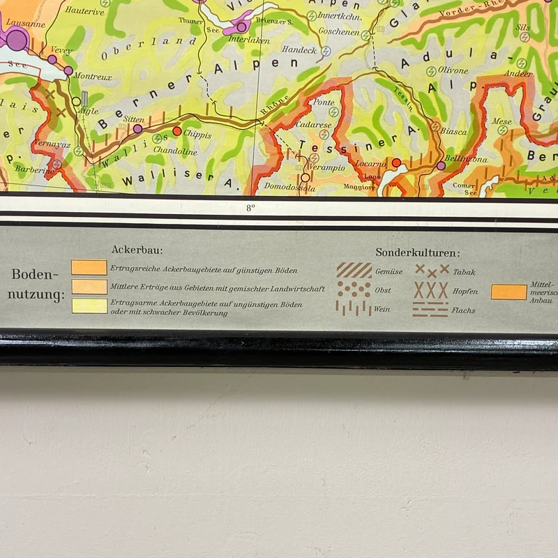 Vintage Schulkarte – Deutschland Wirtschaft – Erdkunde Geografie Lehrtafel Westermann Rollbild Gebraucht