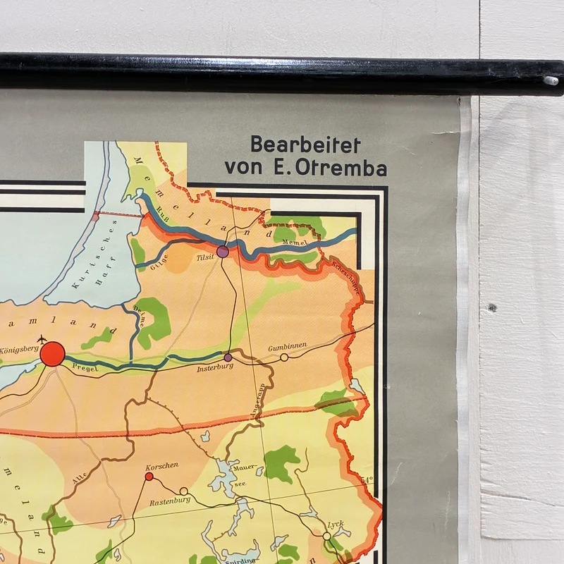 Vintage Schulkarte – Deutschland Wirtschaft – Erdkunde Geografie Lehrtafel Westermann Rollbild Gebraucht