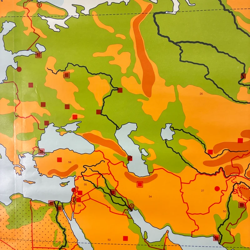 Vintage Schulkarte – Lernkarte der Welt – Erdkunde Geografie Lehrtafel Justus Perthes Rollbild Gebraucht
