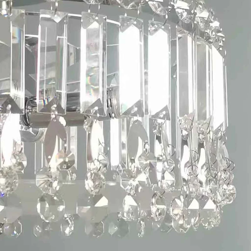 Chrome Crystal Droplet Ceiling Light Semi-Flush Mount