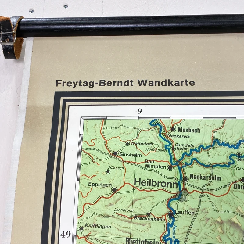 Vintage Schulkarte – Österreich Ostalpen – Erdkunde Geografie Lehrtafel Freytag-Berndt Rollbild Gebraucht