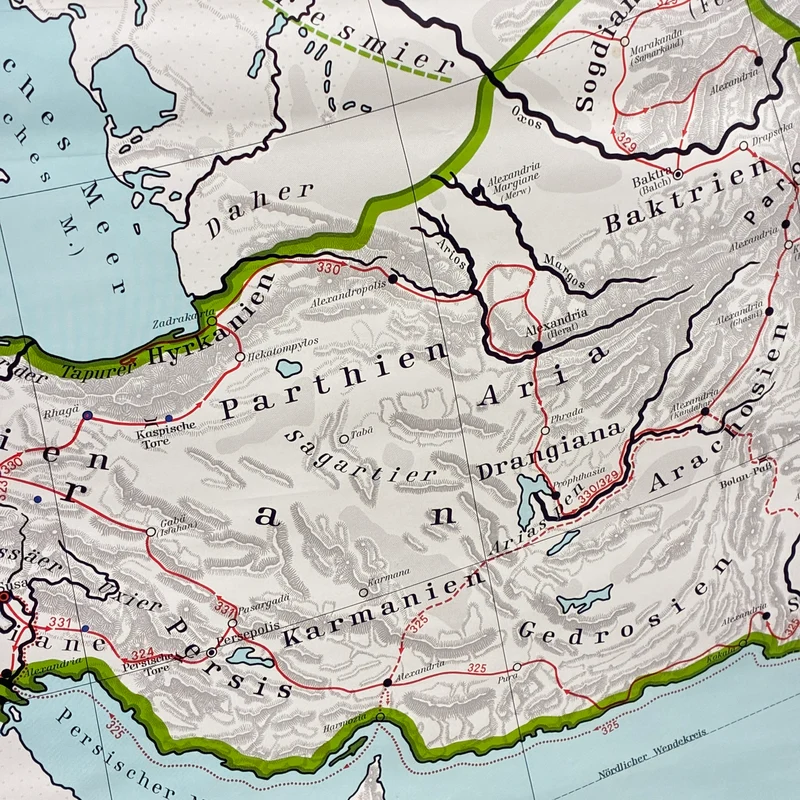 Vintage Schulkarte – Griechenland in der Welt der Antike – Geschichte Geografie Lehrtafel Stiefel Rollbild Gebraucht