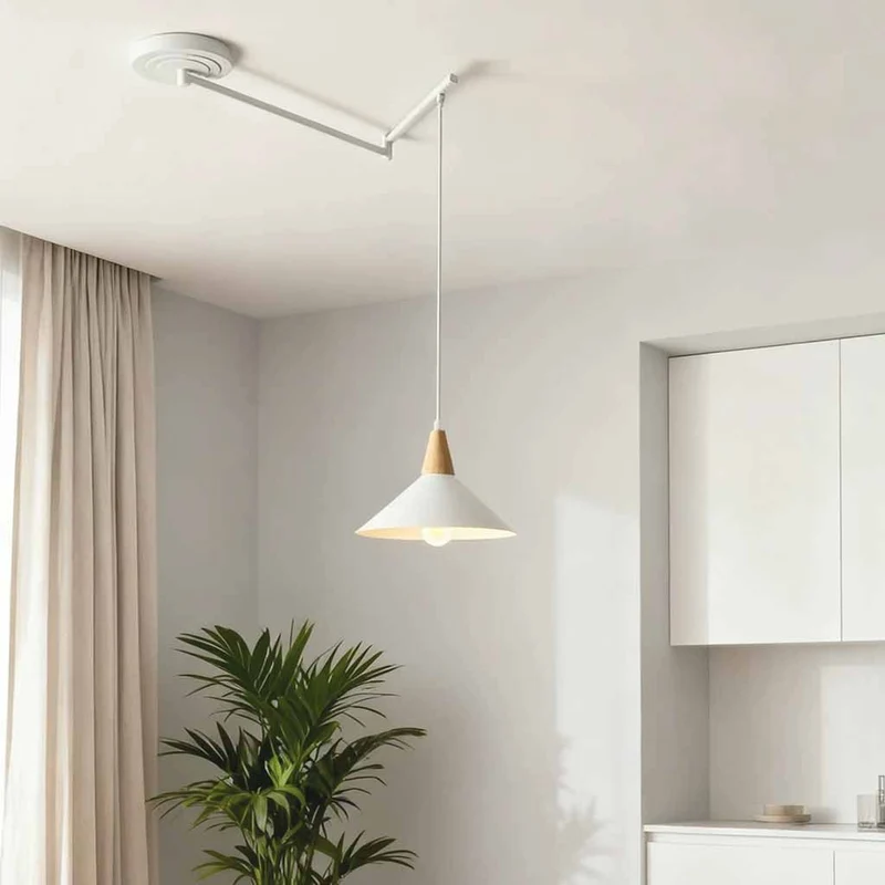 Adjustable Swing Arm Cone Pendant Light