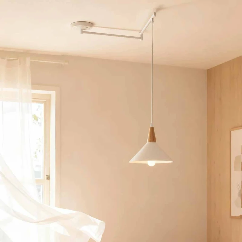 Adjustable Swing Arm Cone Pendant Light