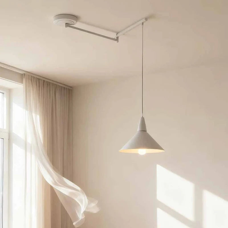 Adjustable Swing Arm Cone Pendant Light