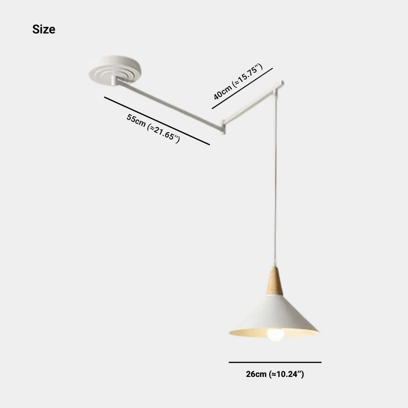 Adjustable Swing Arm Cone Pendant Light