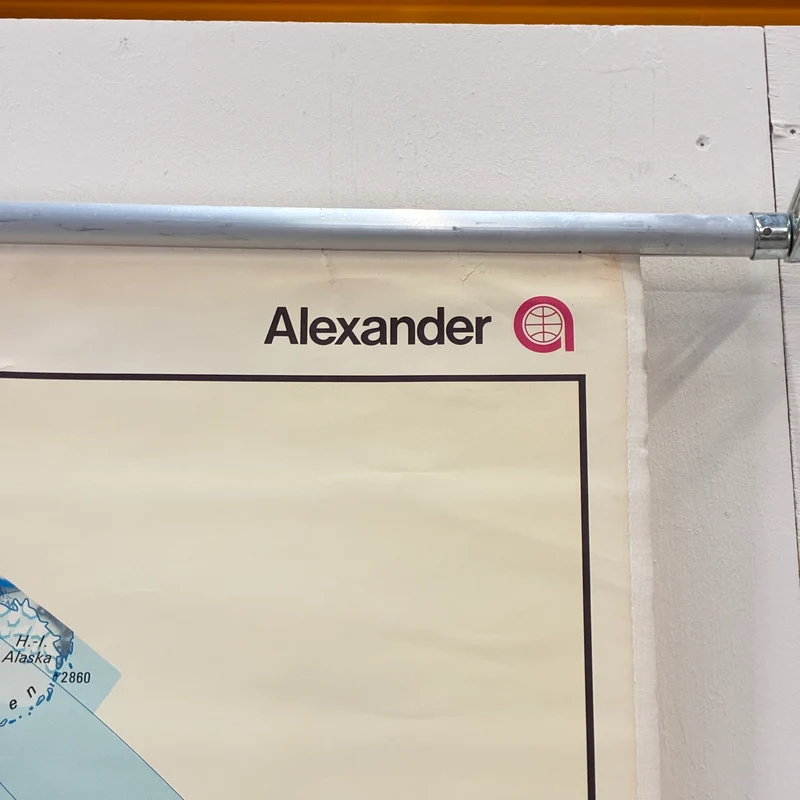 Vintage Schulkarte – Großlandschaften der Erde – Erdkunde Geografie Lehrtafel Alexander Rollbild Gebraucht