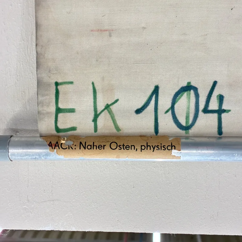 Vintage Schulkarte – Naher Osten physisch – Erdkunde Geografie Lehrtafel Haack Gotha Rollbild Gebraucht