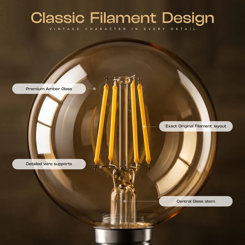 LEDSone G95 4W Vintage Edison LED Glühbirne Dimmbare Warmweiß ~1026