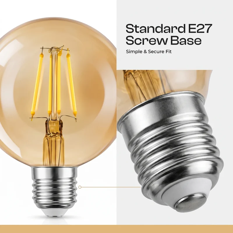LEDSone G95 4W Vintage Edison LED Glühbirne Dimmbare Warmweiß ~1026