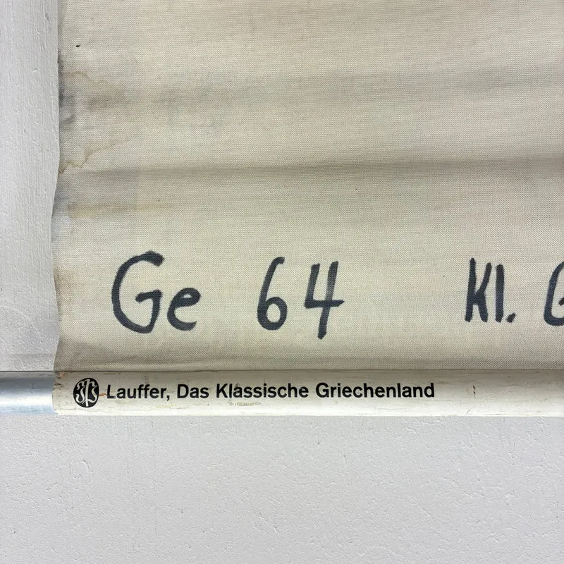 Vintage Schulkarte – Das klassische Griechenland – Geschichte Geografie Lehrtafel Justus Perthes Rollbild Gebraucht