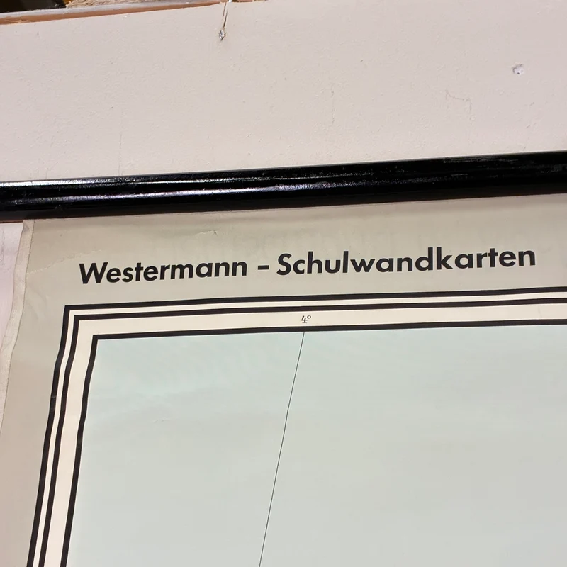 Vintage Schulkarte – Deutschland und Nachbarländer – Politik Geografie Lehrtafel Westermann Rollbild Gebraucht