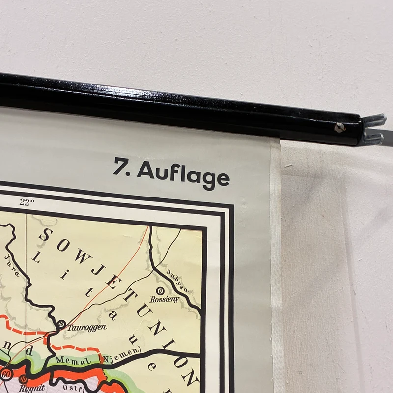 Vintage Schulkarte – Deutschland und Nachbarländer – Politik Geografie Lehrtafel Westermann Rollbild Gebraucht