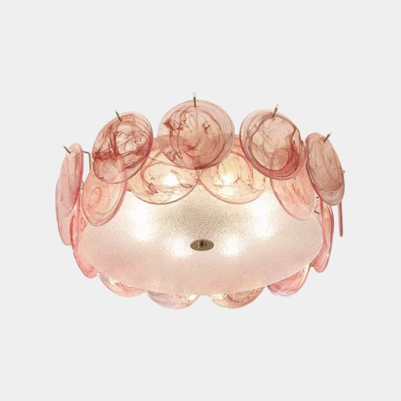 Murano Glass Seashell Ceiling Light Semi-Flush Mount, 3 Colors