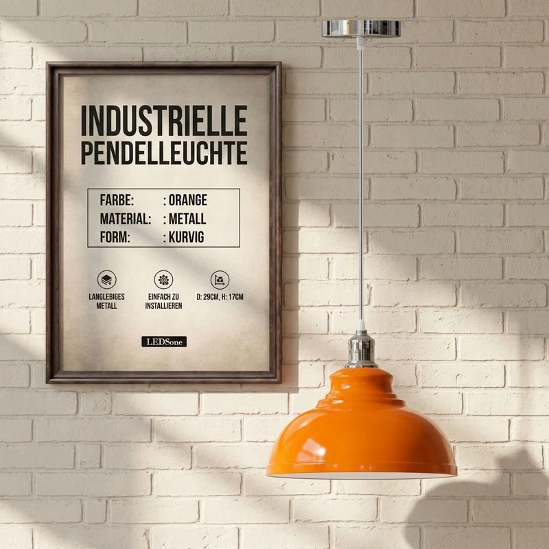Vintage Bistro Hängelampe – Industrie Gutsherrenleuchte Esstisch | Ø 29cm | E27 ~4176