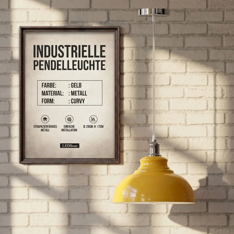 Vintage Bistro Hängelampe – Industrie Gutsherrenleuchte Esstisch | Ø 29cm | E27 ~4176