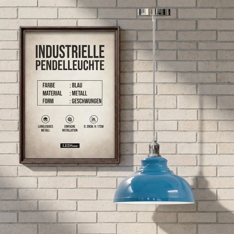 Vintage Bistro Hängelampe – Industrie Gutsherrenleuchte Esstisch | Ø 29cm | E27 ~4176