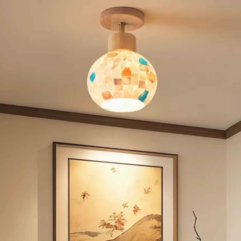 Seashell Ball Ceiling Light LED Semi-Flush Mount