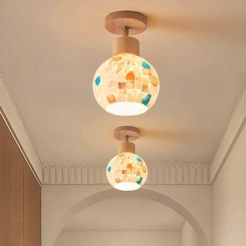 Seashell Ball Ceiling Light LED Semi-Flush Mount