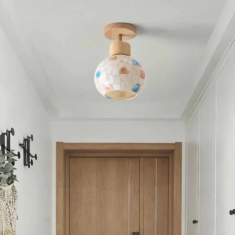 Seashell Ball Ceiling Light LED Semi-Flush Mount