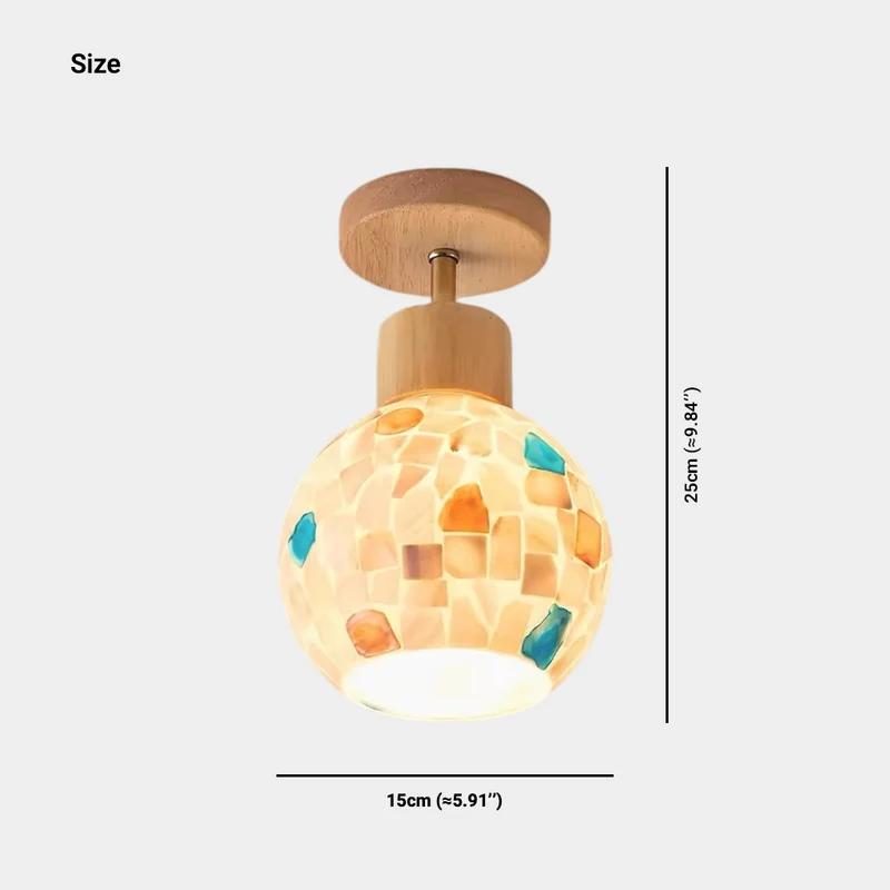 Seashell Ball Ceiling Light LED Semi-Flush Mount