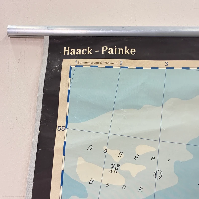 Vintage Schulkarte – Mitteleuropa – Geschichte Geografie Lehrtafel Haack Painke Rollbild Gebraucht