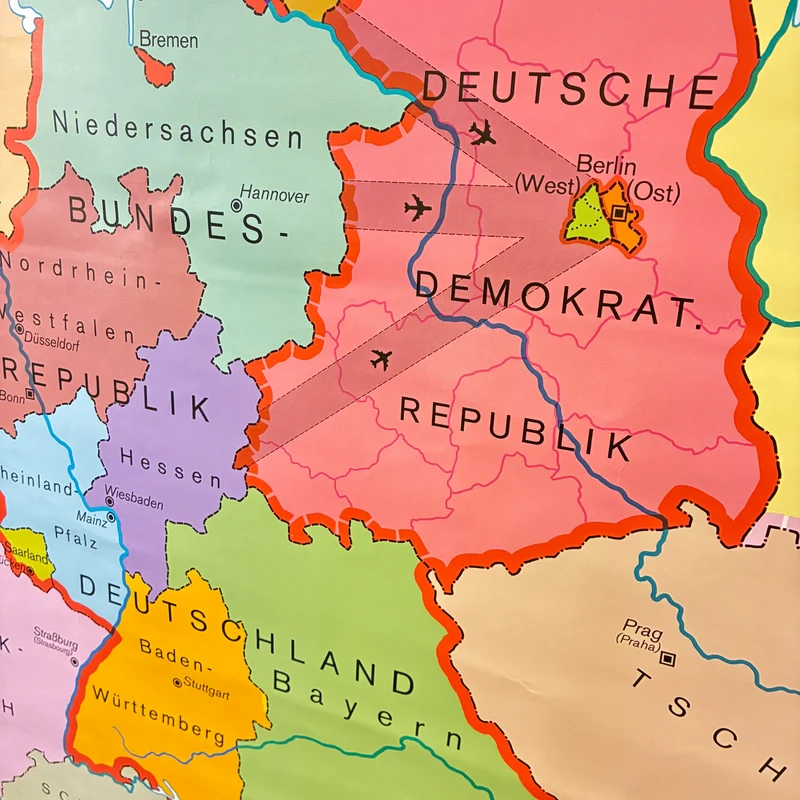 Vintage Schulkarte – Deutschand seit 1871 – Erdkunde Geografie Lehrtafel Justus Perthes Rollbild Gebraucht