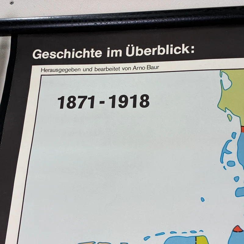 Vintage Schulkarte – Deutschand seit 1871 – Erdkunde Geografie Lehrtafel Justus Perthes Rollbild Gebraucht