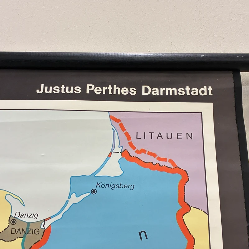 Vintage Schulkarte – Deutschand seit 1871 – Erdkunde Geografie Lehrtafel Justus Perthes Rollbild Gebraucht