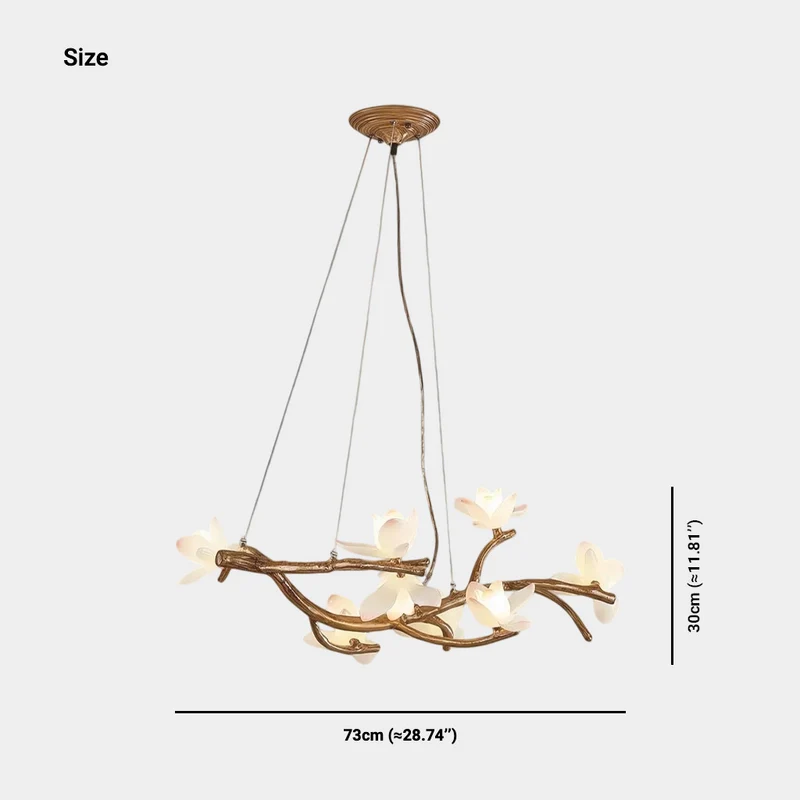 Vintage Tree Branch Lotus Flower Chandelier