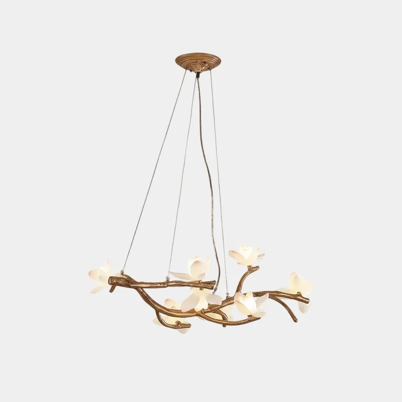 Vintage Tree Branch Lotus Flower Chandelier