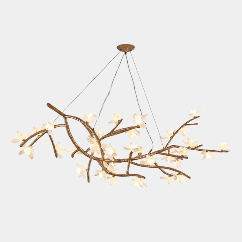 Vintage Tree Branch Lotus Flower Chandelier