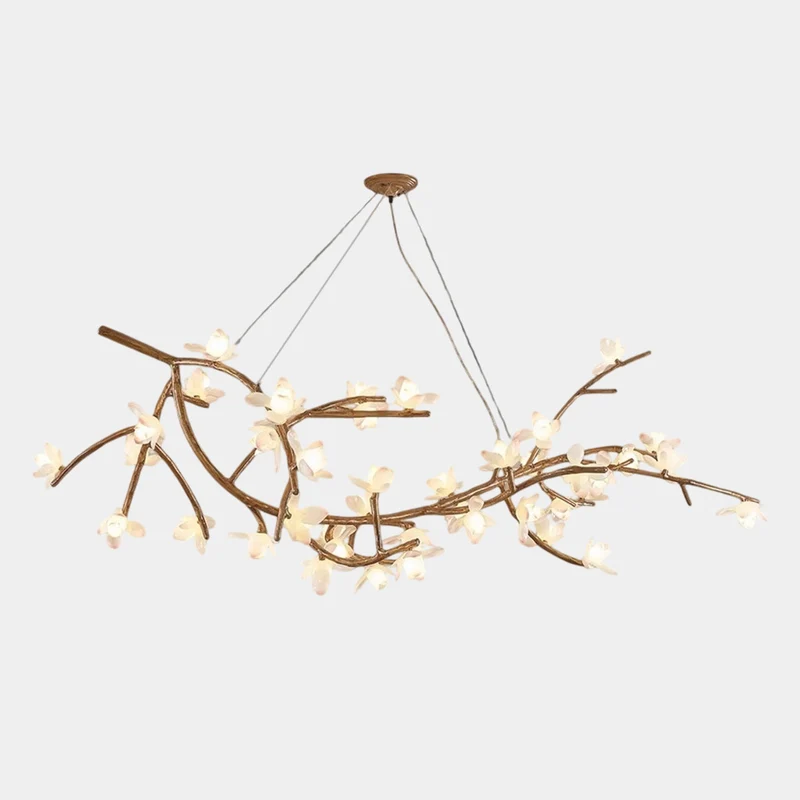 Vintage Tree Branch Lotus Flower Chandelier