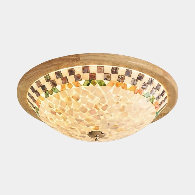 Shell Mosaic Round Ceiling Light Flush Mount