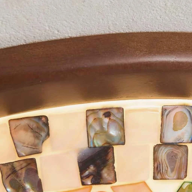 Shell Mosaic Round Ceiling Light Flush Mount