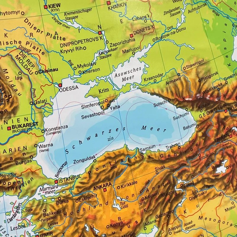 Vintage Schulkarte – Europa – Geschichte Geografie Lehrtafel Stiefel Rollbild Gebraucht