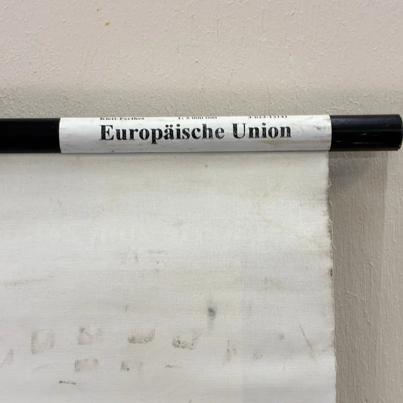Vintage Schulkarte – Die Europäische Union – Politik Sozialkunde Lehrtafel Klett Perthes Rollbild Gebraucht