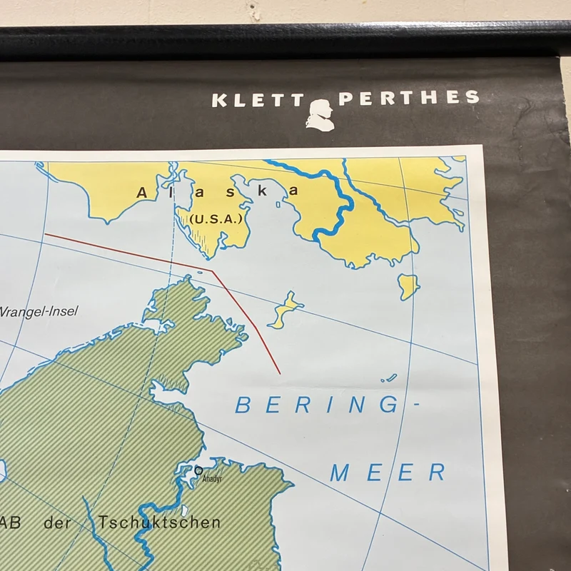 Vintage Schulkarte – Was wird aus der Sowjetunion? – Politik Geografie Lehrtafel Klett Perthes Rollbild Gebraucht
